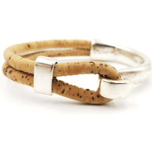 Tan Cork Side Hook Bracelet